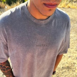 MEDVZA T-shirt Acid Washed Gris