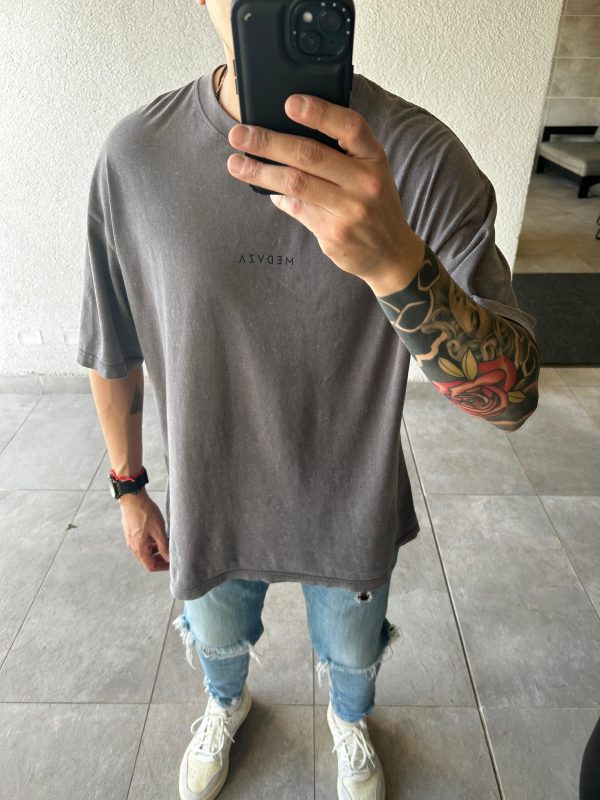 Tshirt Acid Washed Gris 230 gms Oversize - Imagen 5