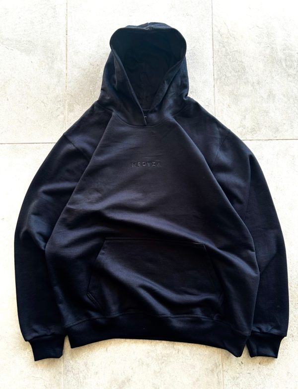 Hoodie Essentials Aesthetics Black 350 gms Oversize - Imagen 2