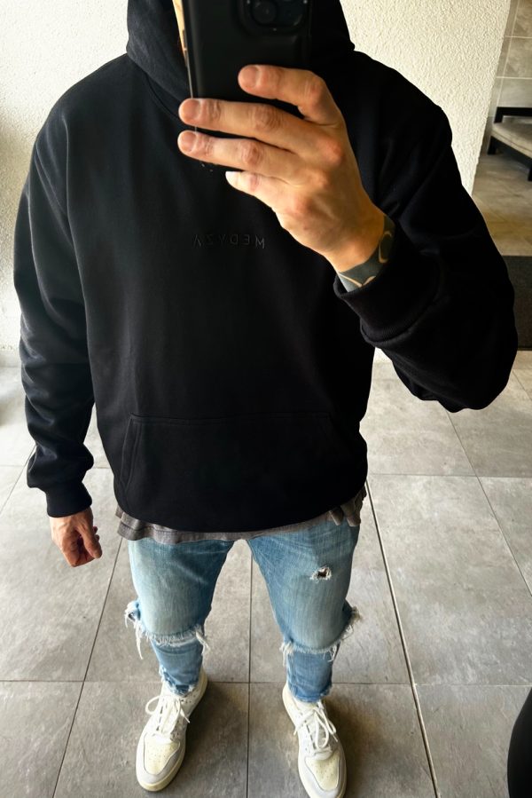 Hoodie Essentials Aesthetics Black 350 gms Oversize - Imagen 5